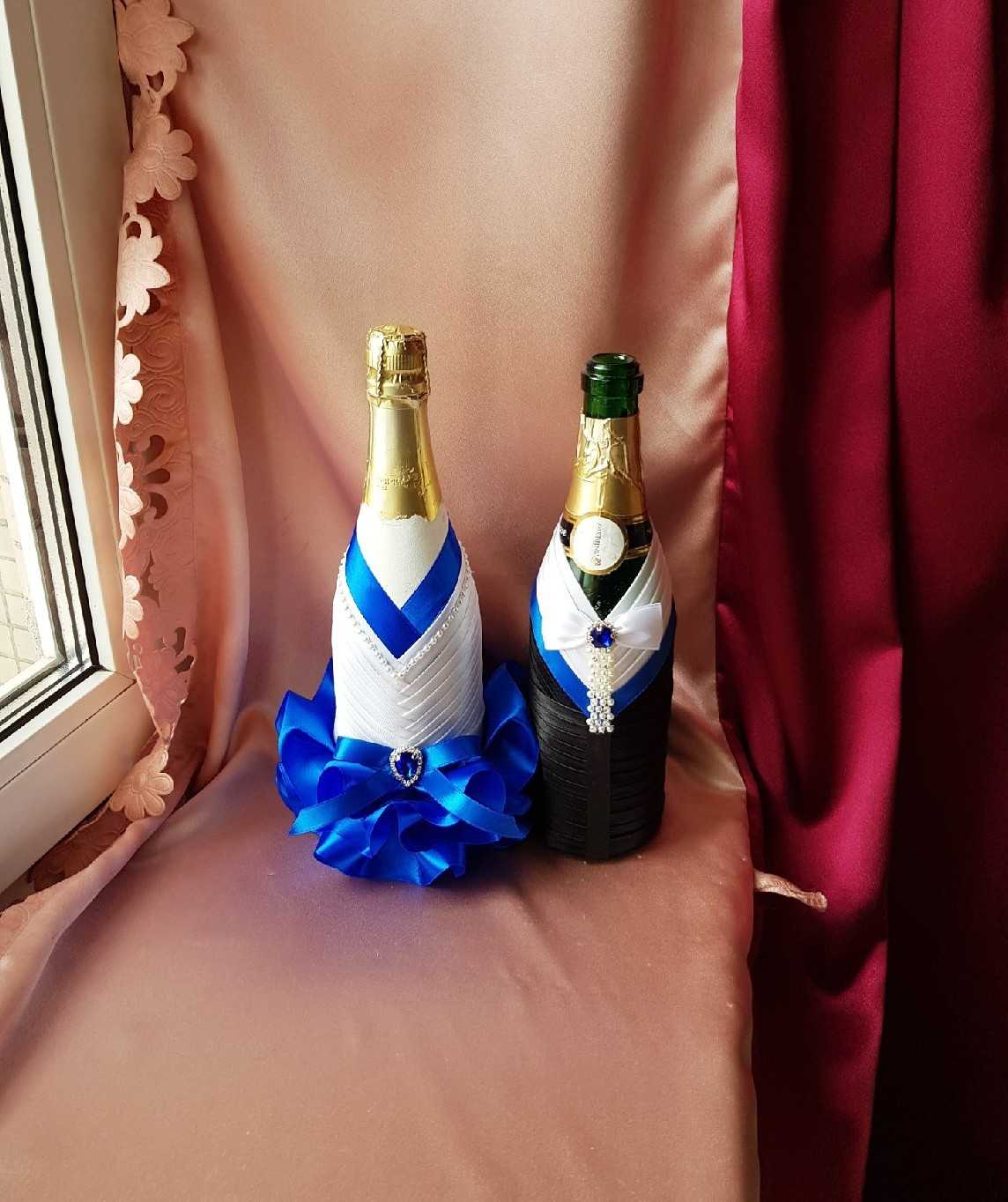 Декор бутылки шампанского на новый год