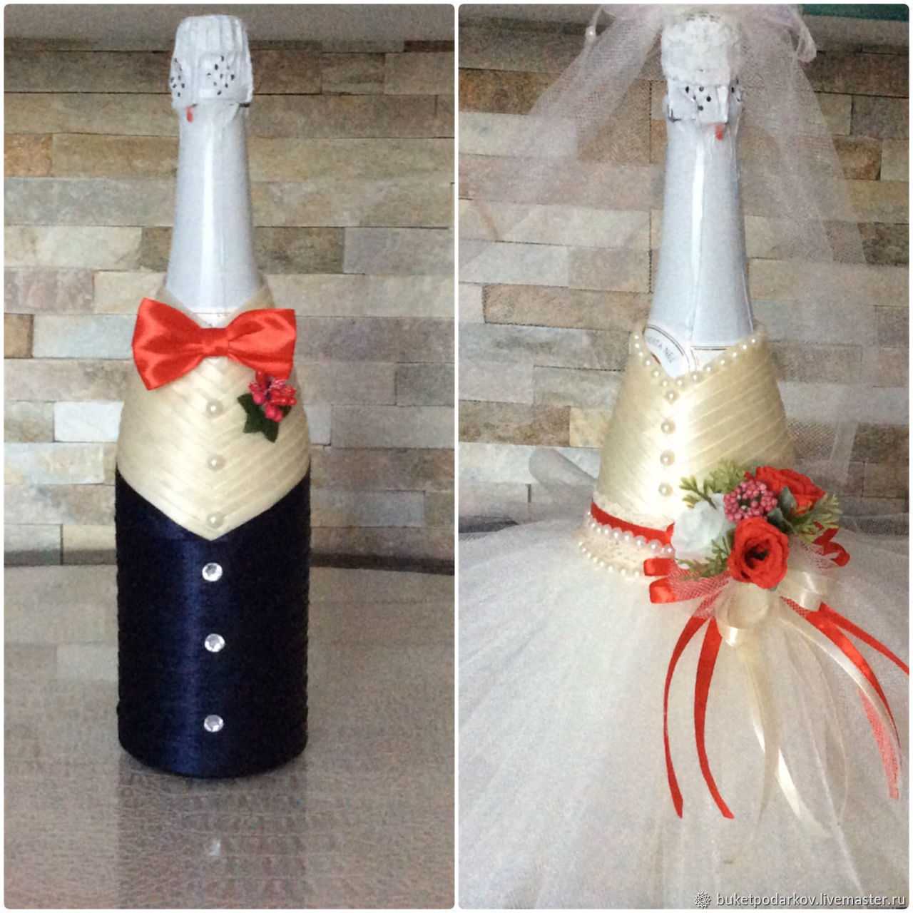 Бутылки на свадьбу своими руками – идеи декорирования с пошаговой инструкцией и фото: мастер-классы по украшению свадебных бутылок | qulady