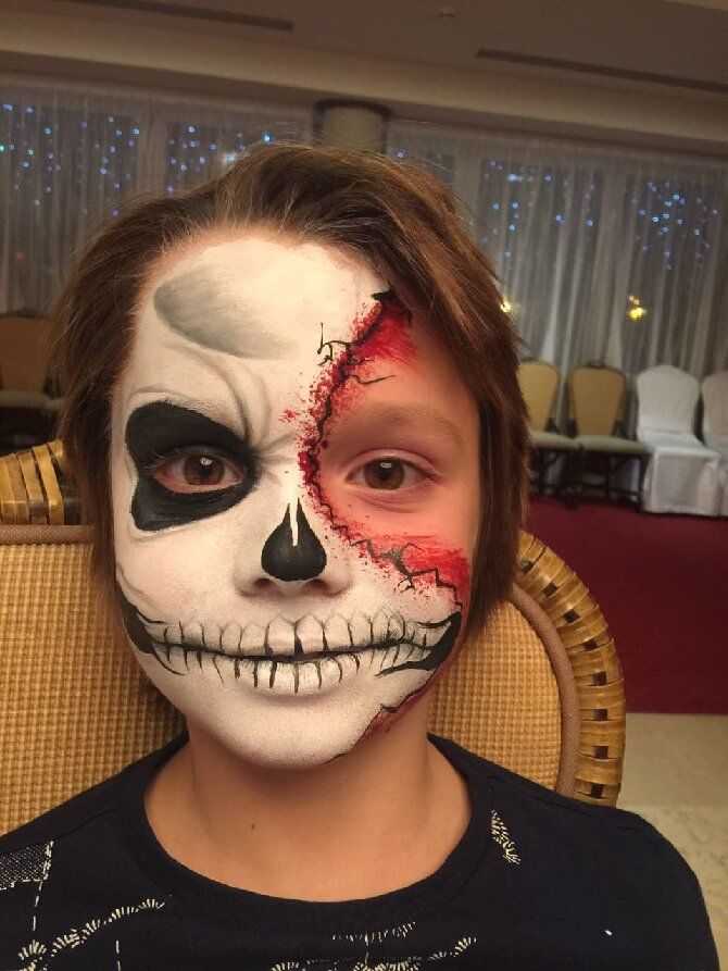 Макияж на хэллоуин для девушек, грим в домашних условиях, рисунки на лице