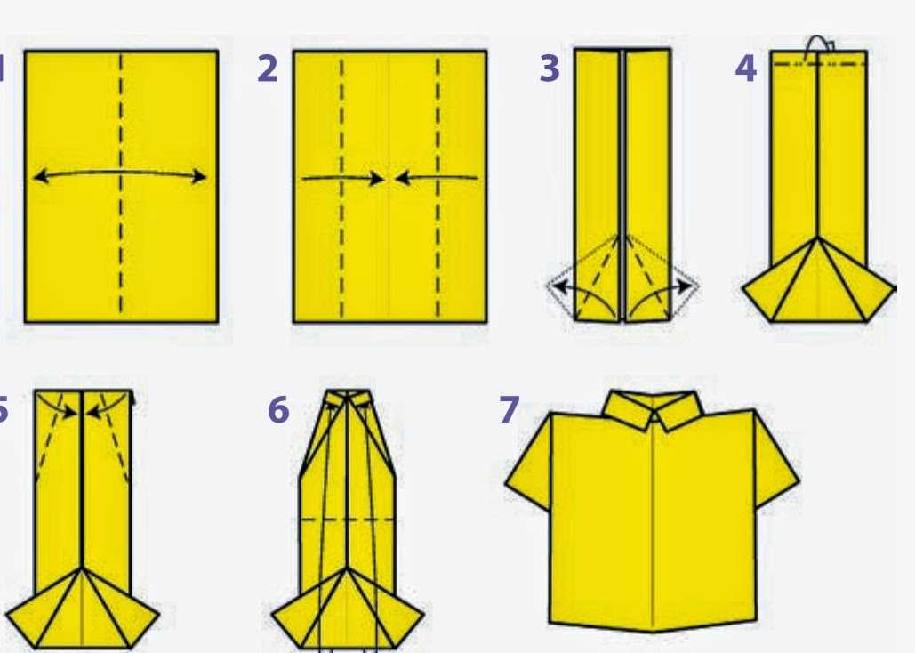 Оригами из денег: поделка — рубашка с галстуком и схема выполнения