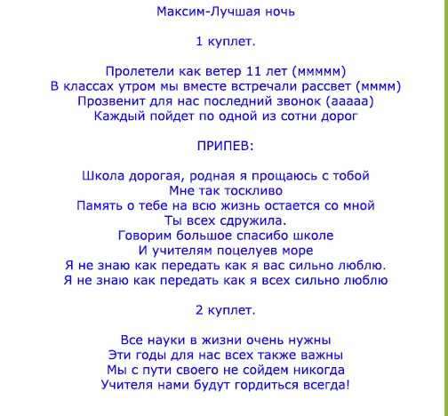 Песни для выпускного 4 класса начальная школа для презентации